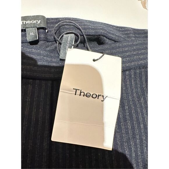 Theory Navy Striped Fairfield Knit Treeca Pant Size16 NWt - Picture 5 of 9